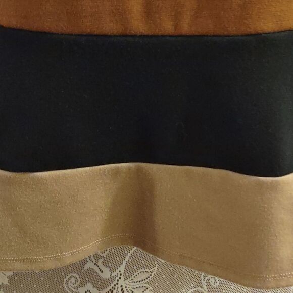 New Worthington, Size S, Brown Black‎ White Color block, Peplum Top Sleeveless - Picture 3 of 8